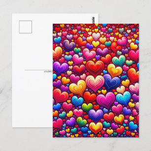 Carte Postale Coeurs colorés, Post-croisement