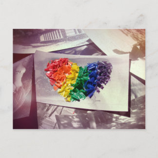 Carte Postale Coeurs (Crayon Love)