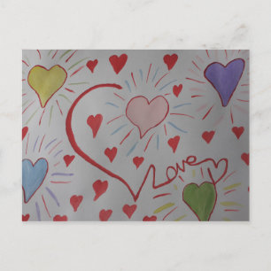 Carte Postale Coeurs d'amour