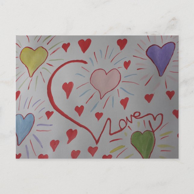 Carte Postale Coeurs d'amour (Devant)