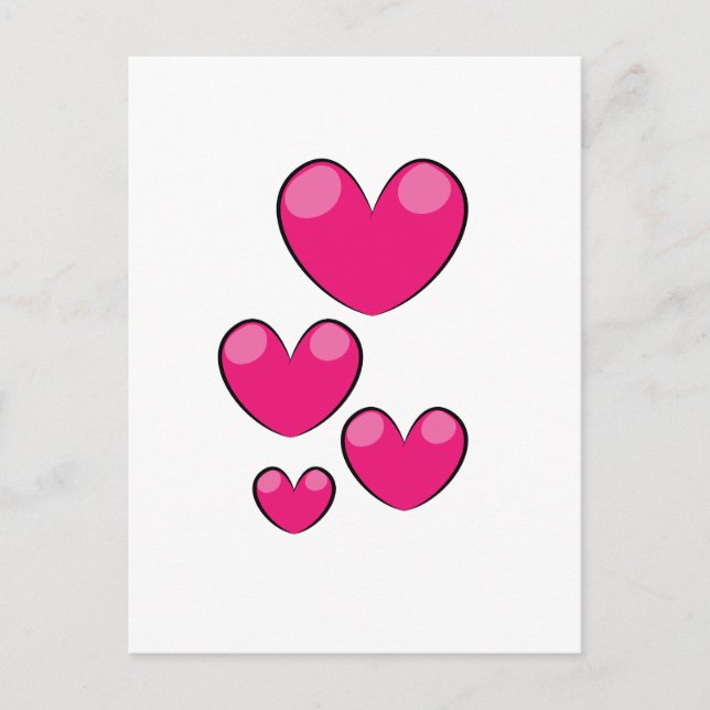 Carte Postale Coeurs d'amour (Devant)