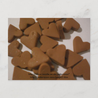 Carte Postale Coeurs d'amour Brown au chocolat