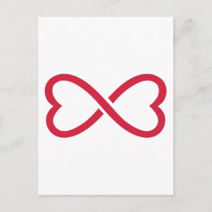 Carte Postale Coeurs d'amour infini rouge