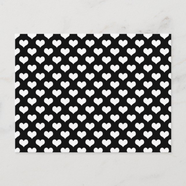 Carte Postale Coeurs d'amour noir et blanc (Devant)