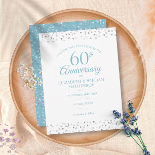 Carte Postale Cœurs d'amour pour la date de sauvegarde du 60e an