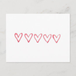 Carte postale Coeurs d'aquarelle de Valentine