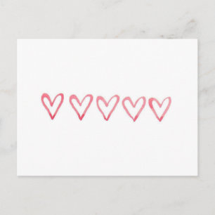 Carte postale Coeurs d'aquarelle de Valentine