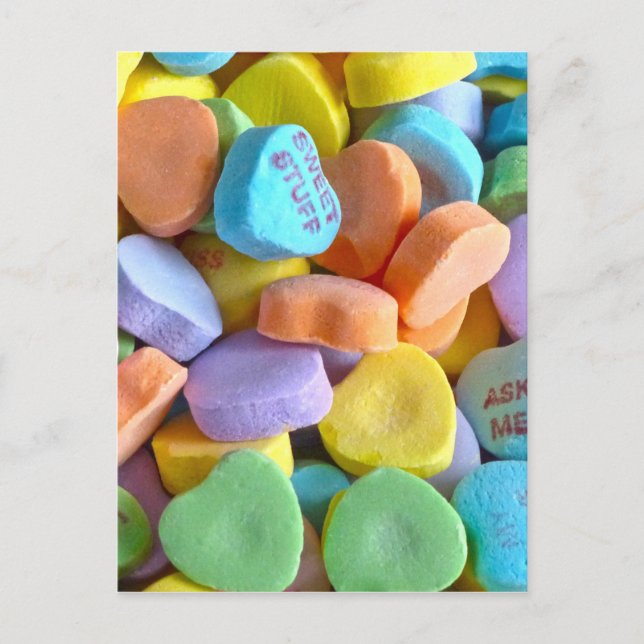 Carte Postale Coeurs de bonbons colorés (Devant)