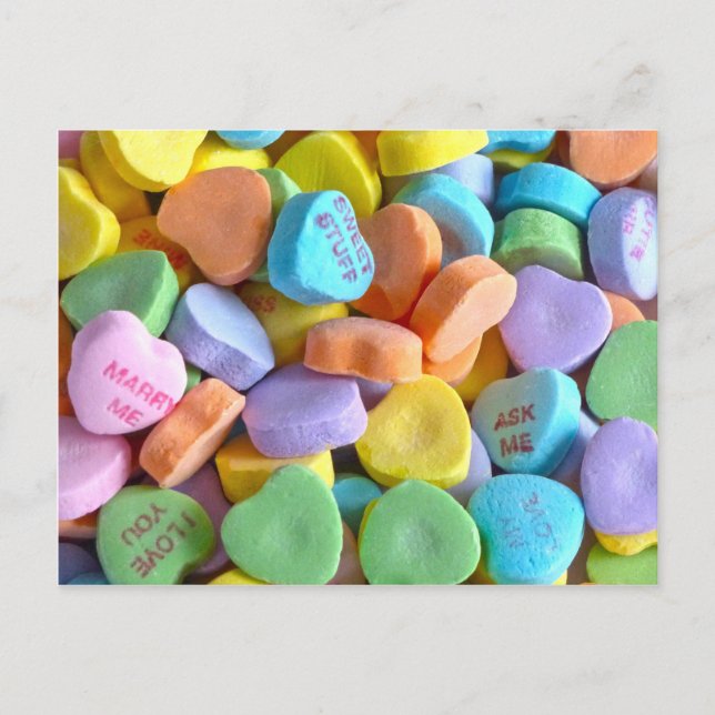 Carte Postale Coeurs de bonbons colorés (Devant)