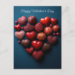 Carte Postale Coeurs de chocolat et de chocolat Saint-Valentin