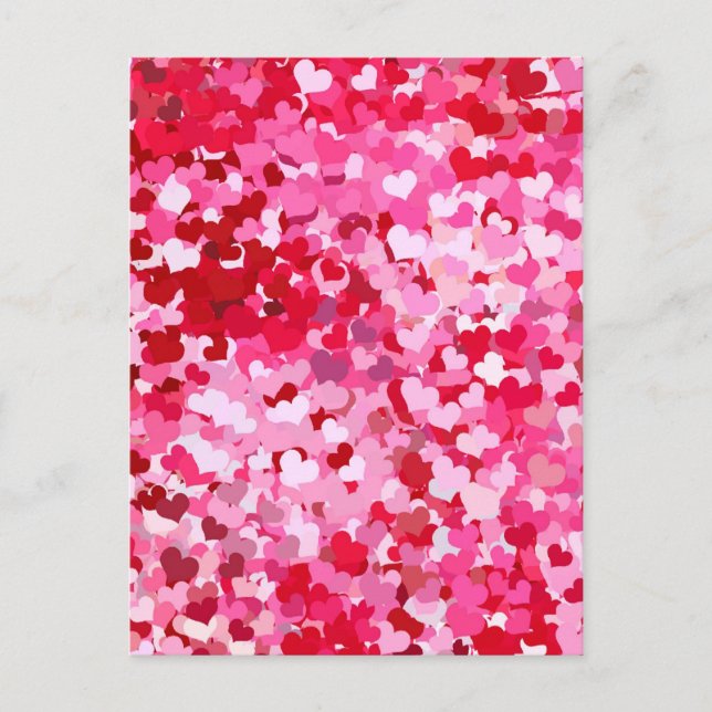 Carte Postale Cœurs de confettis roses (Devant)