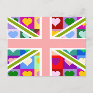 Carte Postale Coeurs de filles Union Jack