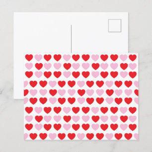 Carte Postale Coeurs de la fête des Valentines rouges et roses