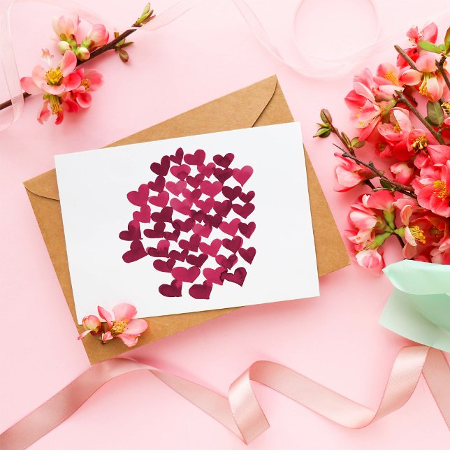 Carte Postale Coeurs de la Saint Valentin en viva magenta (Créateur téléchargé)