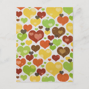 Carte Postale Cœurs de l'amour floral motif rose