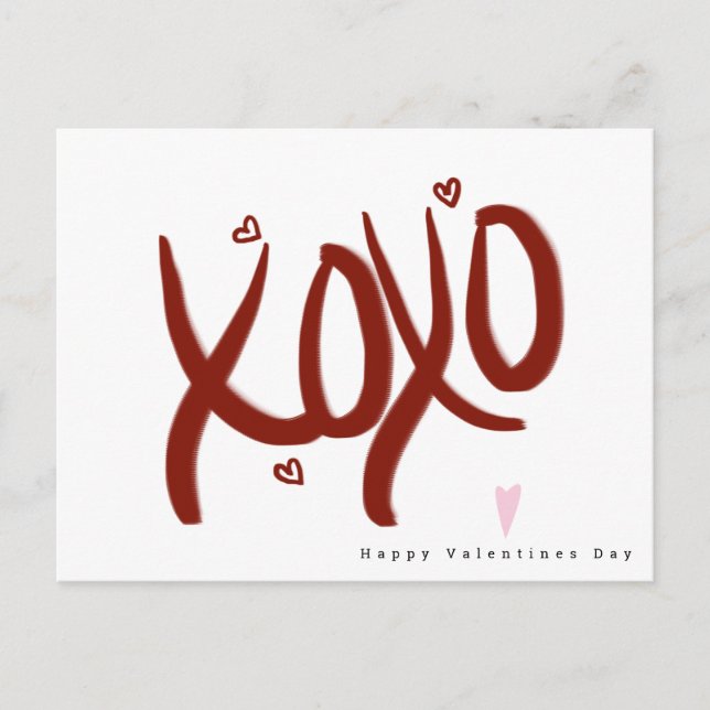 Carte Postale Cœurs de lettrage à la main pour la Saint-Valentin (Devant)