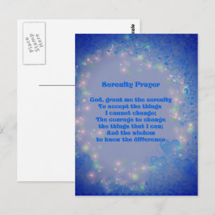 Carte Postale Cœurs de prière de sérénité Inspirant 