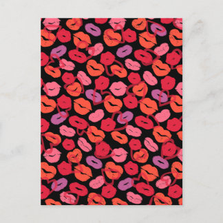 Carte Postale Coeurs de style avec bisous pour la Saint-Valentin