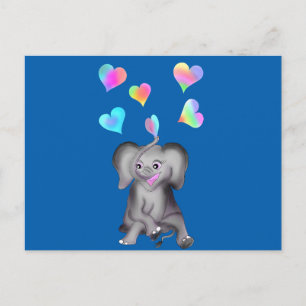Carte Postale Coeurs d'éléphants par The Happy Juul Company