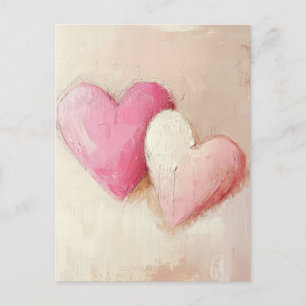 Carte Postale Coeurs douces de couleur Valentine's Greeting