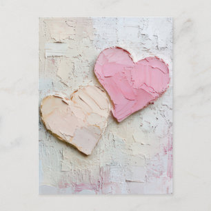 Carte Postale Coeurs douces de couleur Valentine's Greeting
