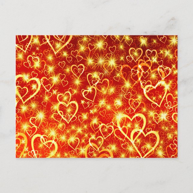 Carte Postale Coeurs en feu (Devant)