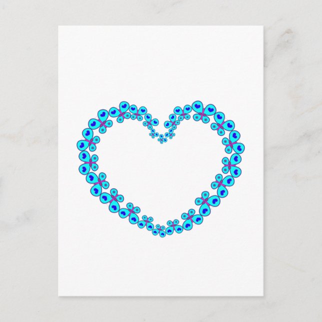 Carte Postale Coeurs et étoiles Papillon Coeur (Devant)