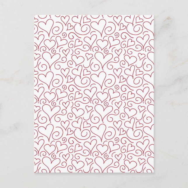 Carte Postale Coeurs et tourbillons (Devant)