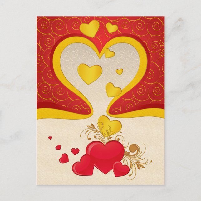 Carte Postale Coeurs flottants (Devant)