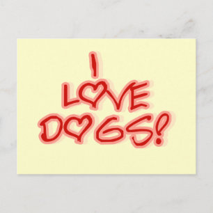 Carte Postale Coeurs I Love Chiens Tshirts et cadeaux