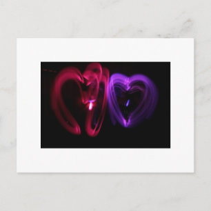 Carte postale Coeurs laser