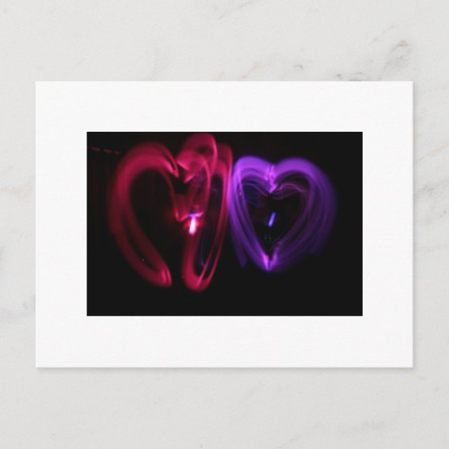 Carte postale Coeurs laser (Devant)