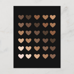 Carte Postale Coeurs mélanine pour l'amour de la fierté africain