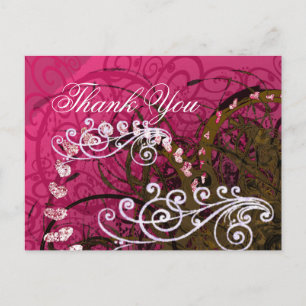 Carte Postale Coeurs Merci aux fraises -