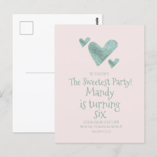 Carte Postale Cœurs métalliques pour la Saint-Valentin aquarelle