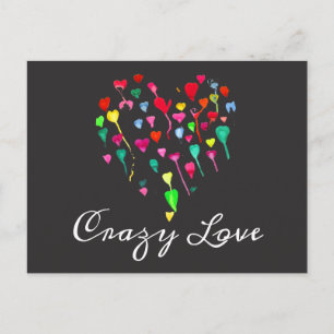 Carte Postale Coeurs mignon coloré de charrette lunaire art