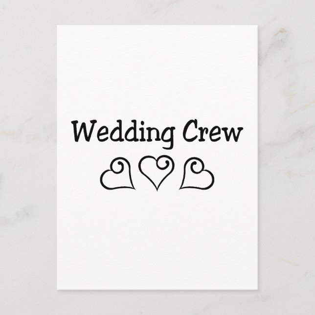 Carte Postale Coeurs noirs de l'équipage mariage (Devant)