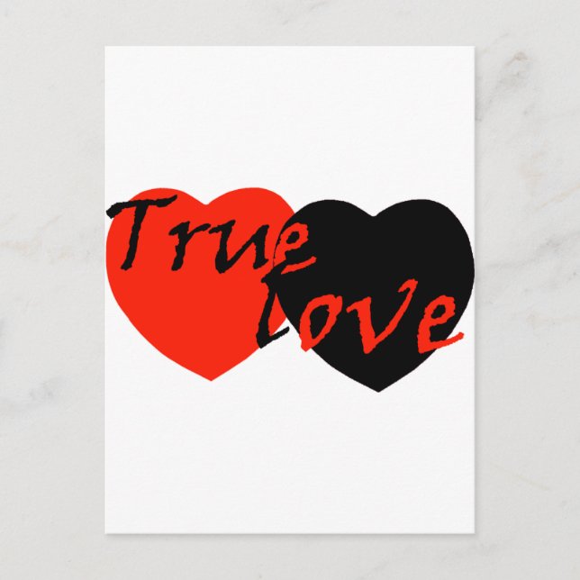 Carte Postale Coeurs noirs rouges d'amour de n véritables (Devant)
