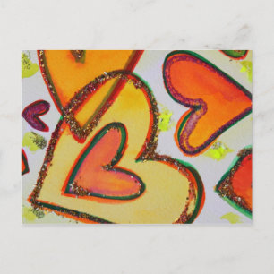 Carte postale coeurs qui se croisent en riant