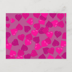 Carte Postale Coeurs roses