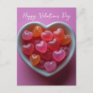Carte Postale Coeurs roses en coquille Saint-Valentin