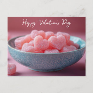 Carte Postale Coeurs roses en coquille Saint-Valentin