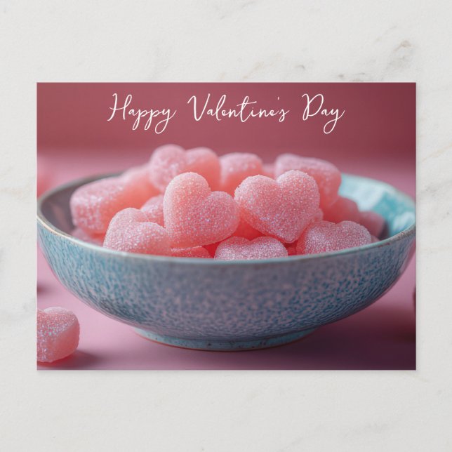Carte Postale Coeurs roses en coquille Saint-Valentin (Devant)