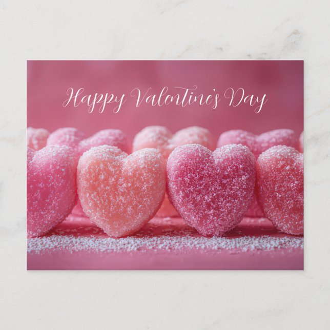 Carte Postale Cœurs roses en sucre Saint-Valentin (Devant)