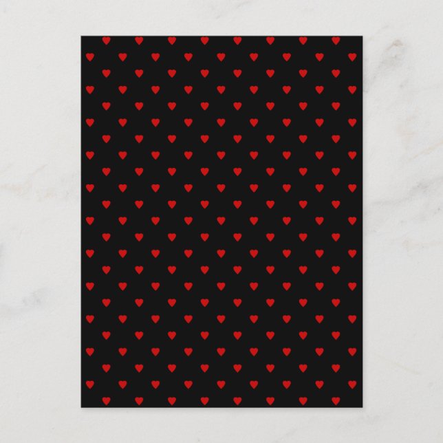 Carte Postale Coeurs rouge et noir. Motif. (Devant)
