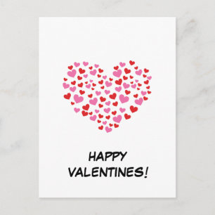 Carte Postale Coeurs Rouge Et Rose Ajouter votre texte