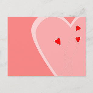 Carte postale coeurs rouges