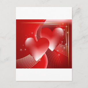 Carte Postale Cœurs Rouges