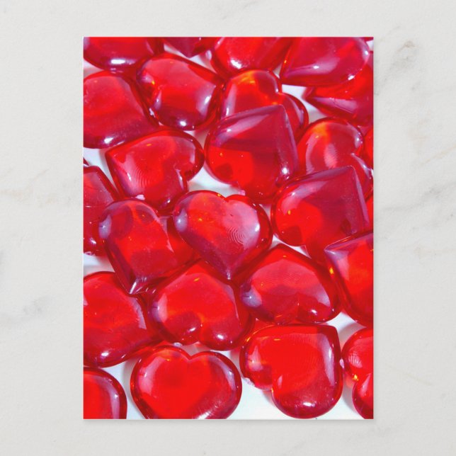 Carte Postale Coeurs rouges brillants (Devant)