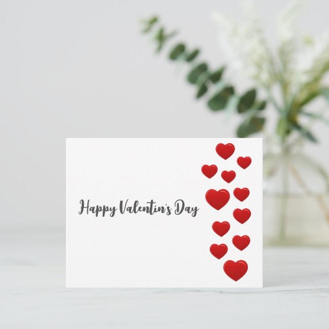 Carte postale Coeurs rouges de la Saint-Valentin - (Debout devant)
